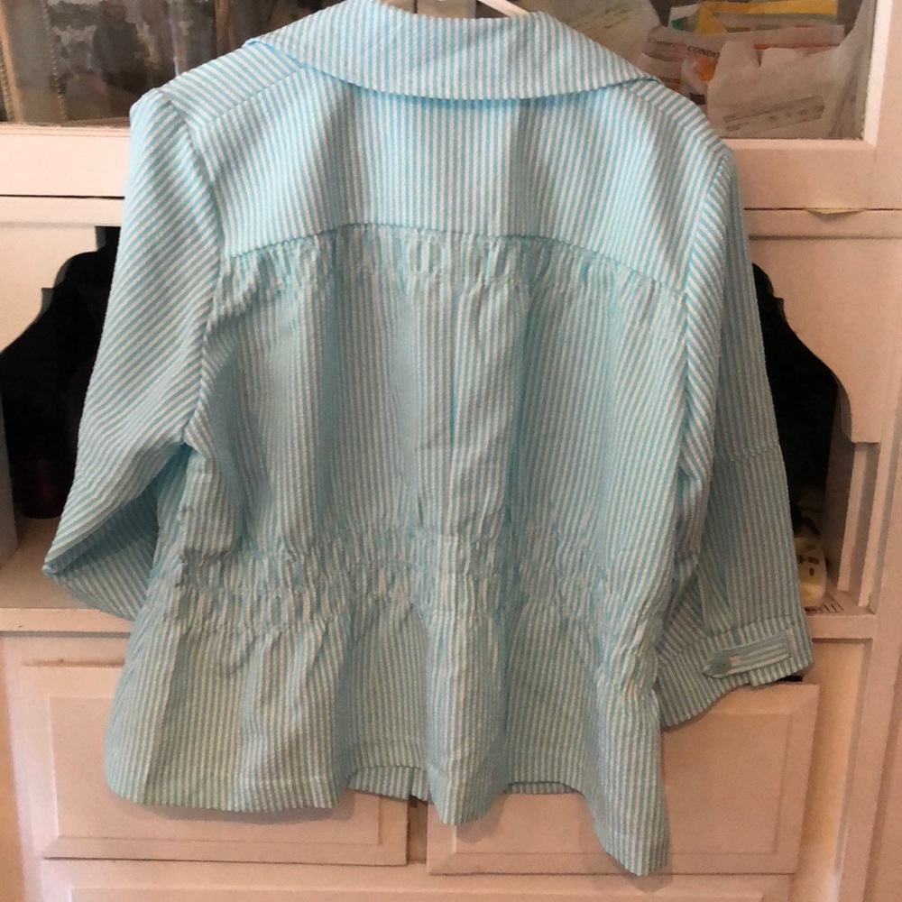 Joan Rivers seersucker summer jacket